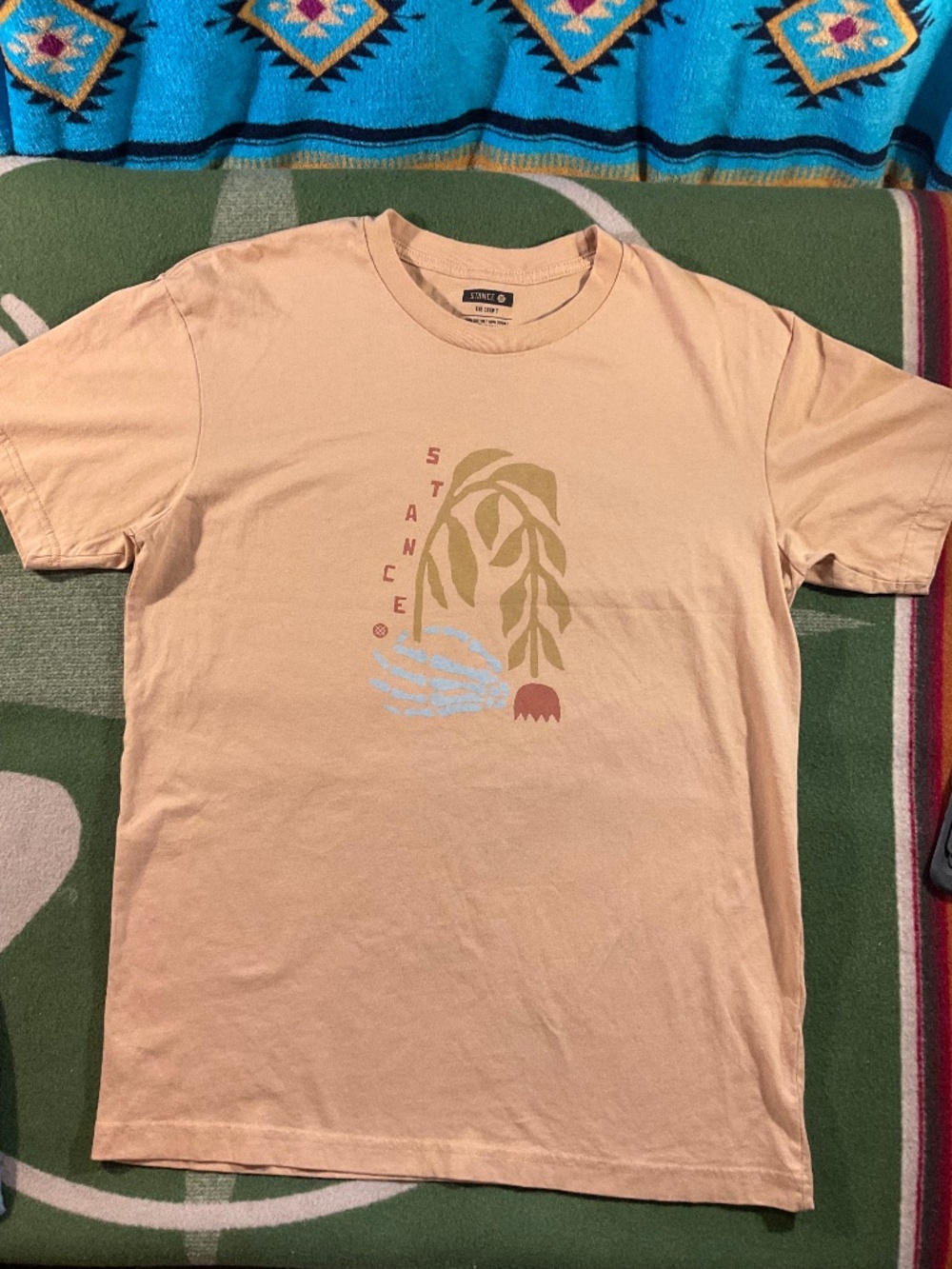 Stance-Crew Graphic Tee-Tan/Beige- All Gender-Size (M)- 100% Cotton